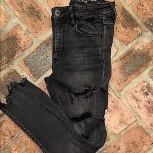 AE Distressed Black Jeans